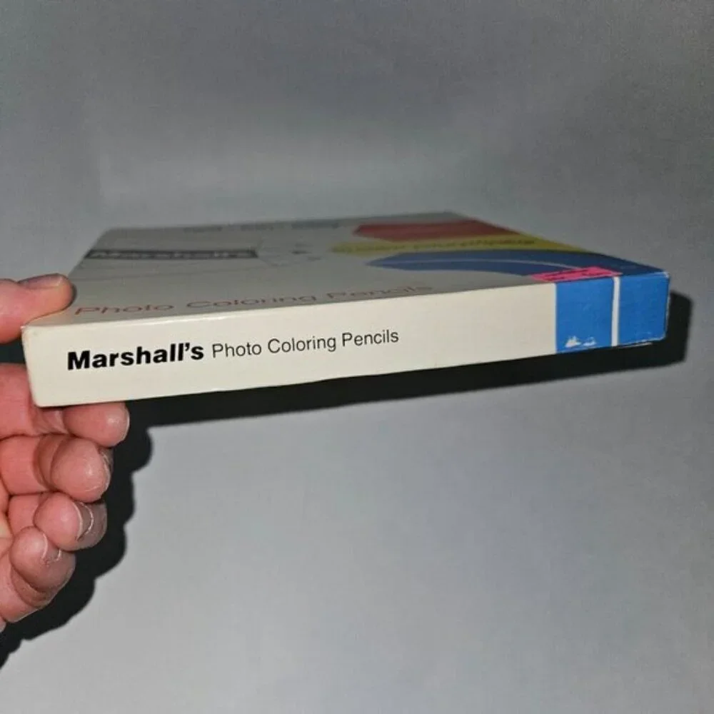 9 VTG Marshall's Photo Coloring Pencils Red Yellow Green Purple Brown (BOX WEAR)